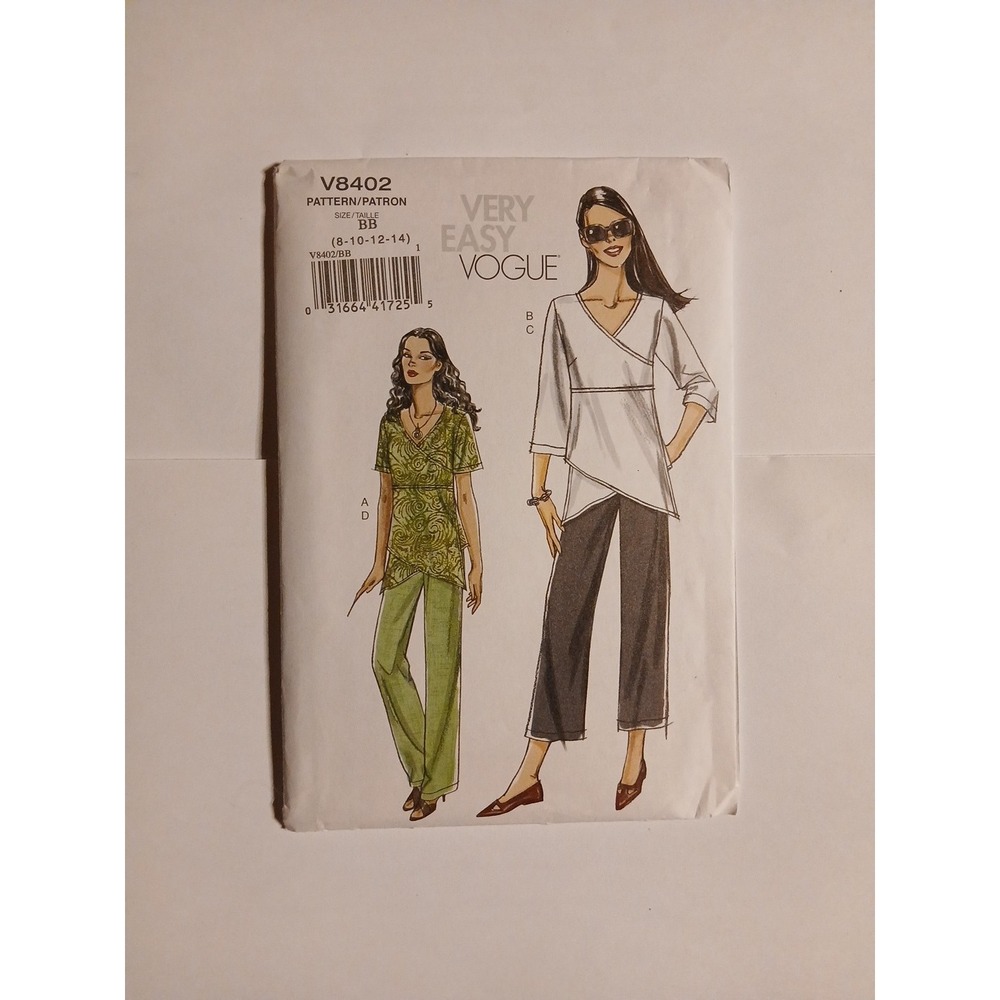 VOGUE Misses' Tunic, Pants Pattern Size 8-14 V8402 UNCUT